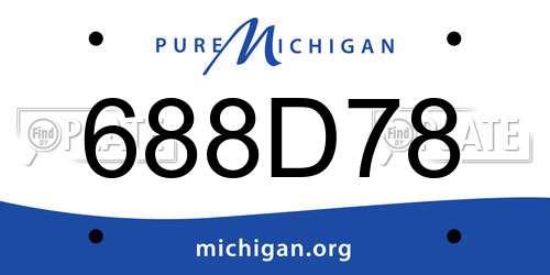 688D78 Michigan License Plate