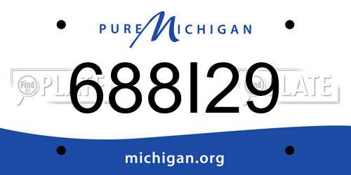688I29 Michigan License Plate