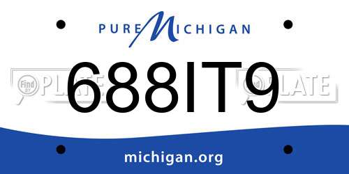 688IT9 Michigan License Plate