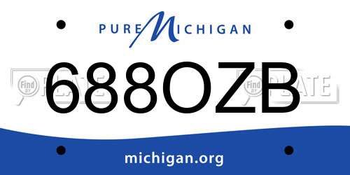 688OZB Michigan License Plate