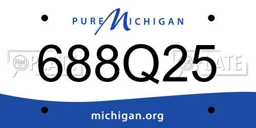 688Q25 Michigan License Plate