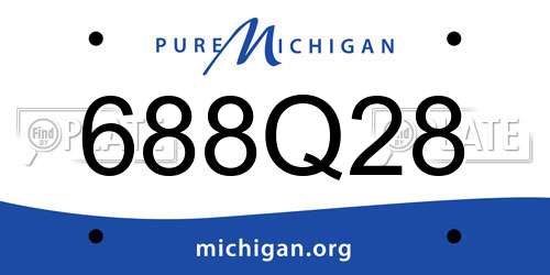 688Q28 Michigan License Plate