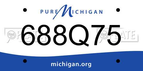 688Q75 Michigan License Plate