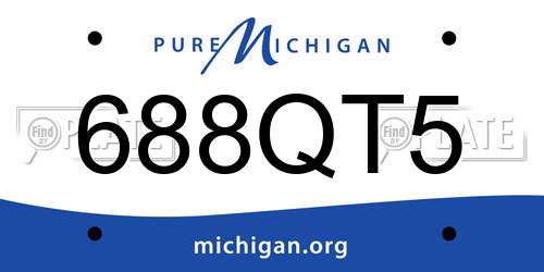 688QT5 Michigan License Plate