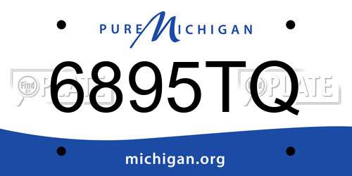 6895TQ Michigan License Plate