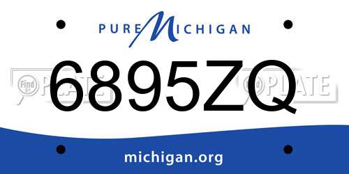 6895ZQ Michigan License Plate