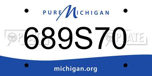 689S70 Michigan License Plate