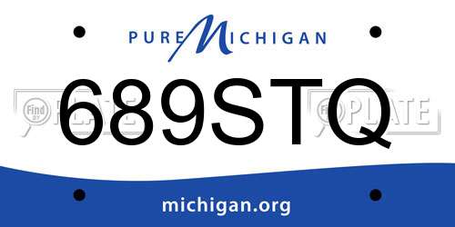 689STQ Michigan License Plate