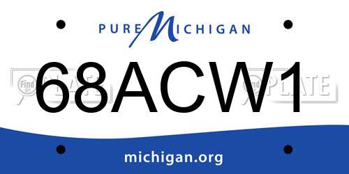 68ACW1 Michigan License Plate