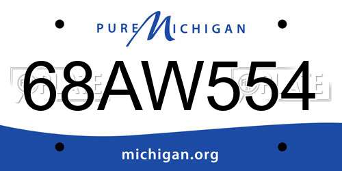 68AW554 Michigan License Plate