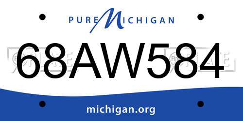 68AW584 Michigan License Plate