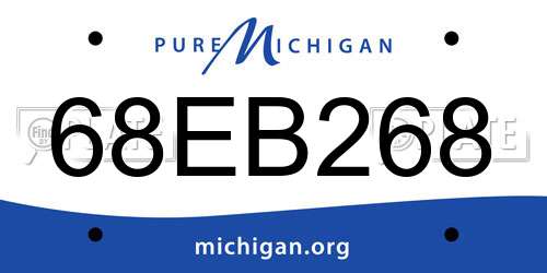 68EB268 Michigan License Plate