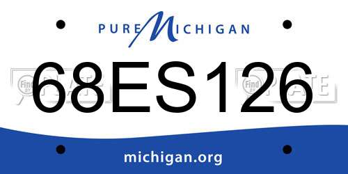 68ES126 Michigan License Plate