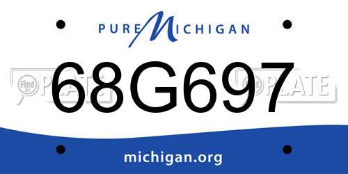 68G697 Michigan License Plate