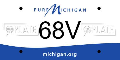 68V Michigan License Plate