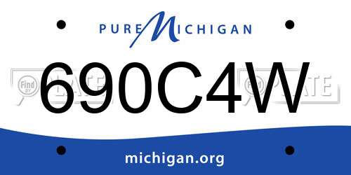690C4W Michigan License Plate