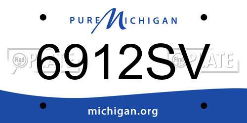 6912SV Michigan License Plate