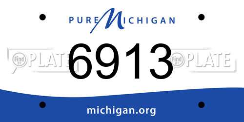 6913 Michigan License Plate