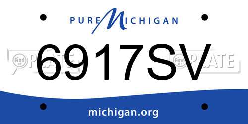 6917SV Michigan License Plate