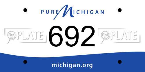 692 Michigan License Plate