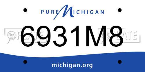 6931M8 Michigan License Plate