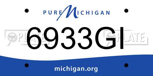 6933GI Michigan License Plate
