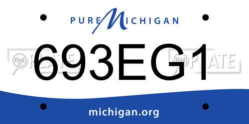 693EG1 Michigan License Plate