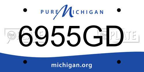 6955GD Michigan License Plate