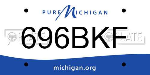 696BKF Michigan License Plate