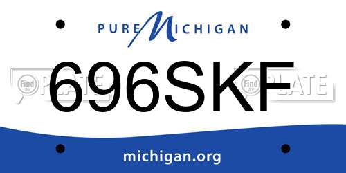 696SKF Michigan License Plate
