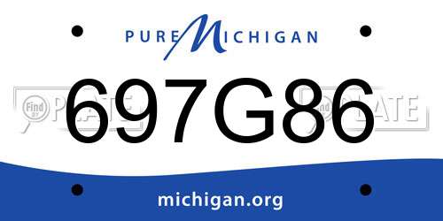 697G86 Michigan License Plate