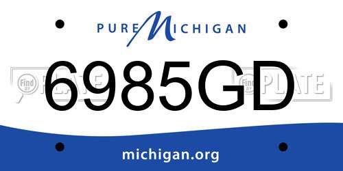 6985GD Michigan License Plate