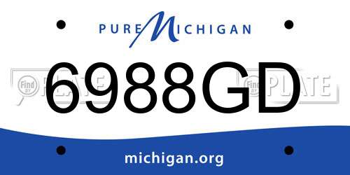6988GD Michigan License Plate