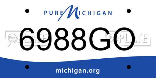 6988GO Michigan License Plate