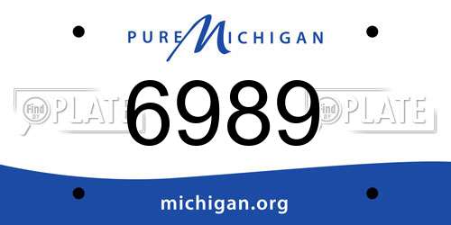 6989 Michigan License Plate