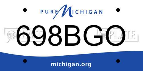 698BGO Michigan License Plate