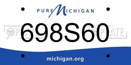 698S60 Michigan License Plate