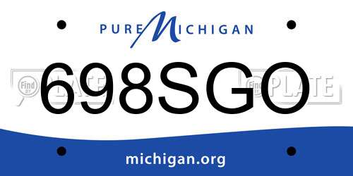 698SGO Michigan License Plate