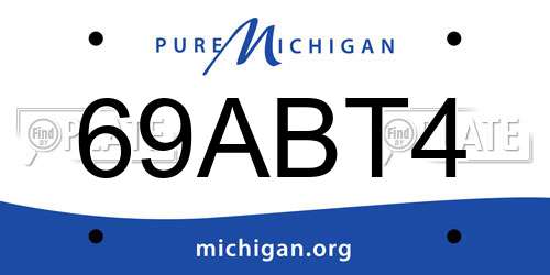 69ABT4 Michigan License Plate