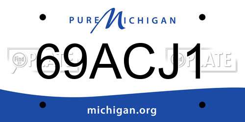 69ACJ1 Michigan License Plate