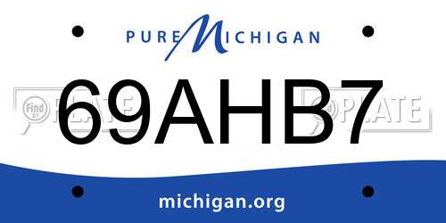 69AHB7 Michigan License Plate