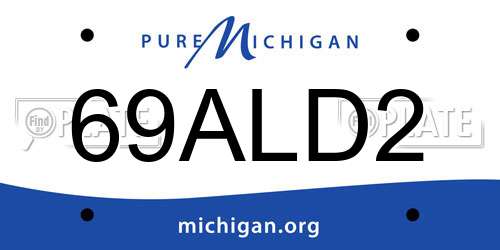 69ALD2 Michigan License Plate