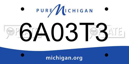 6A03T3 Michigan License Plate