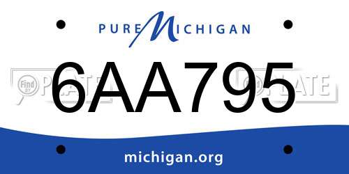6AA795 Michigan License Plate