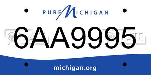 6AA9995 Michigan License Plate