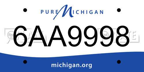 6AA9998 Michigan License Plate