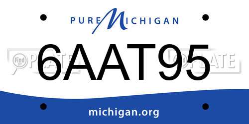6AAT95 Michigan License Plate