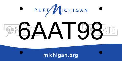 6AAT98 Michigan License Plate