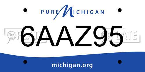 6AAZ95 Michigan License Plate