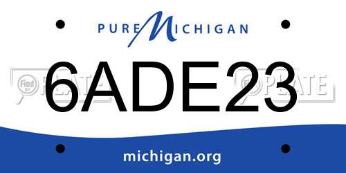 6ADE23 Michigan License Plate